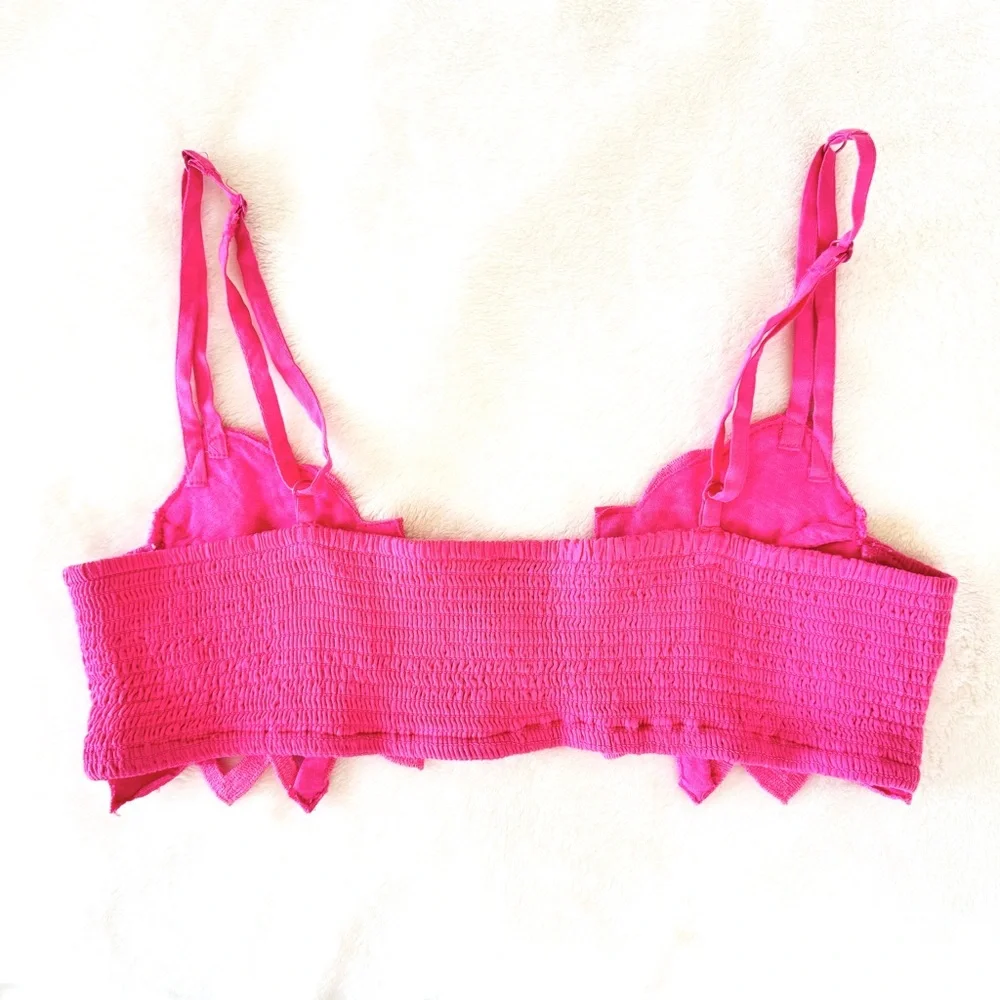 NWOT Free People Intimately Bali Soleil Bralette Cropped Top in Punch
